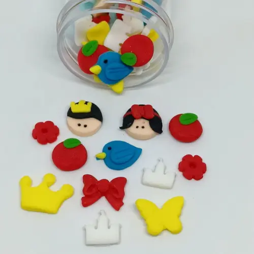 40 Mini Confeitos de Açúcar Branca de Neve