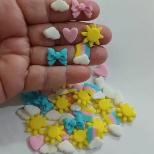 40 Mini Confeitos de Açúcar Raio de Sol para Doces