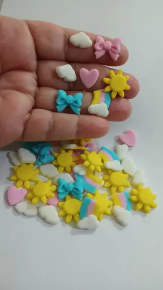 40 Mini Confeitos de Açúcar Raio de Sol para Doces
