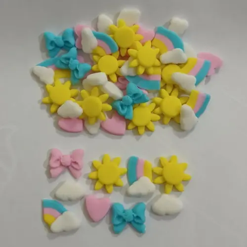 40 Mini Confeitos de Açúcar Raio de Sol para Doces