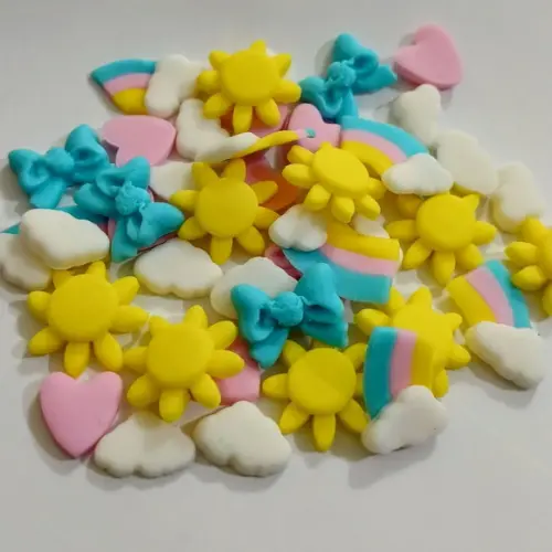 40 Mini Confeitos de Açúcar Raio de Sol para Doces