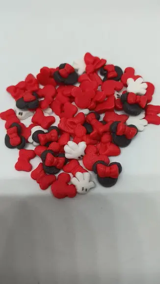 40 Mini Confeitos para Doces Minnie Vermelha