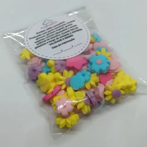 50 Mini Confeitos Mix Flores de Açúcar