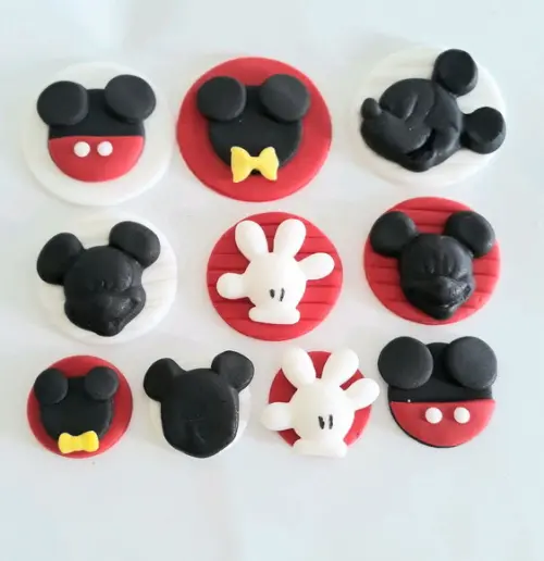 Kit 40 Apliques de açúcar Mickey