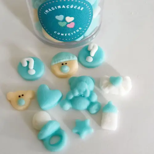 Mini Confeitos Chá Revelação Para Doces E Chocolates