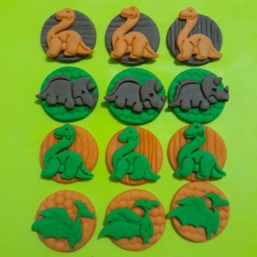 Confeitos de Açúcar 3cm Dinossauros