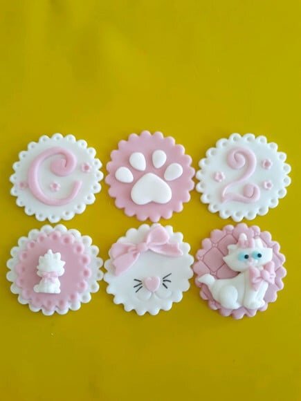 Confeitos de Açúcar 6cm Gatinha Marie