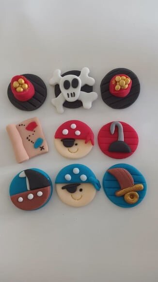 Confeitos de Açúcar 3cm  Piratas
