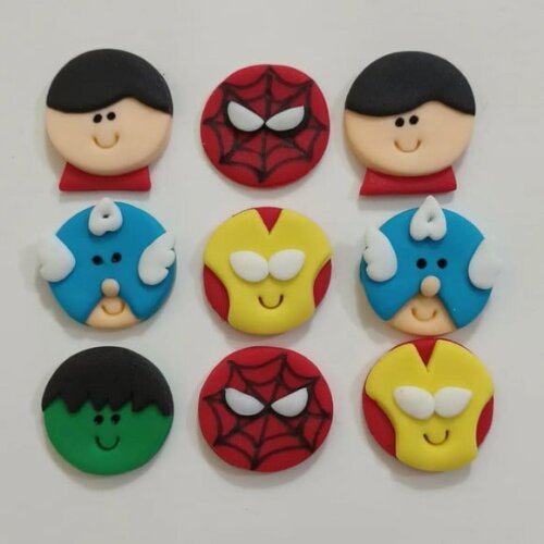 Confeitos de Açúcar 3cm  Super Herois