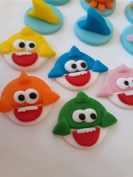 Confeitos de Açúcar 3cm Baby Shark