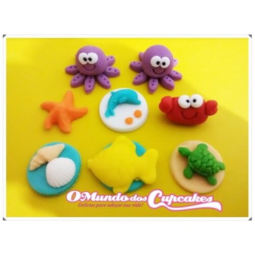 Confeitos de Açúcar 3cm Fundo Mar