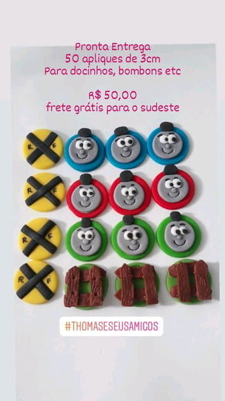 Confeitos de Açúcar 3cm Thomas e seus Amigos