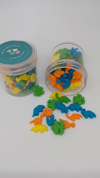 Mix 60 Mini Confeitos de Açúcar Dino Baby