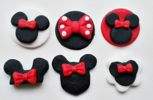 Confeitos de Açúcar 3cm Minnie Vermelha