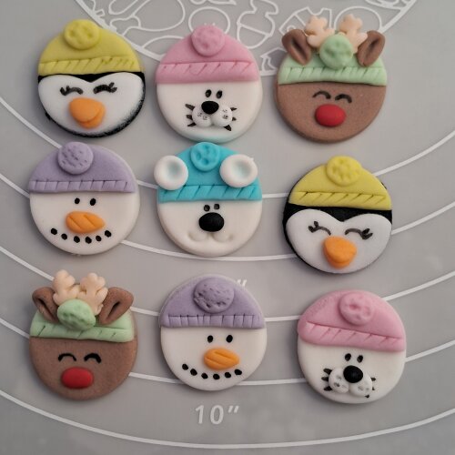 Confeitos de Açúcar 3cm Bichinhos Frio Inverno