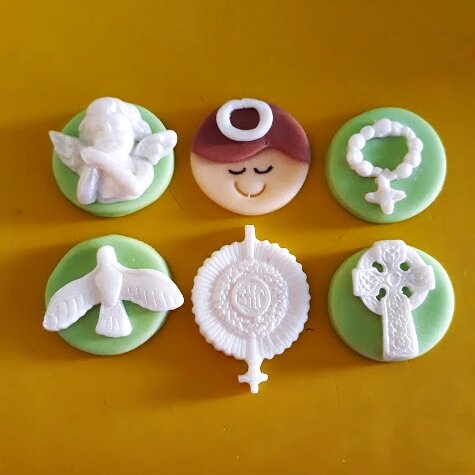 Confeitos de Açúcar 3cm Batizado Menino
