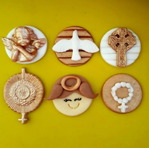 Confeitos de Açúcar 3cm Batizado Menina