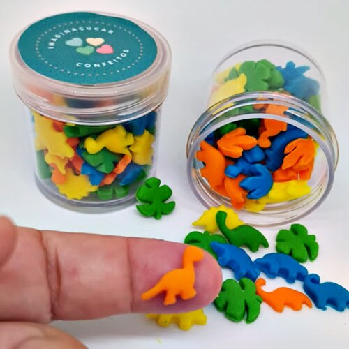 Mix 60 Mini Confeitos de Açúcar Dinossauros
