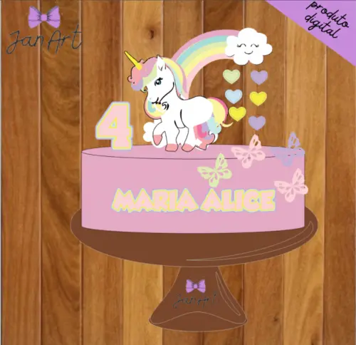 Arquivo Digital de Corte – Unicórnio em Camadas