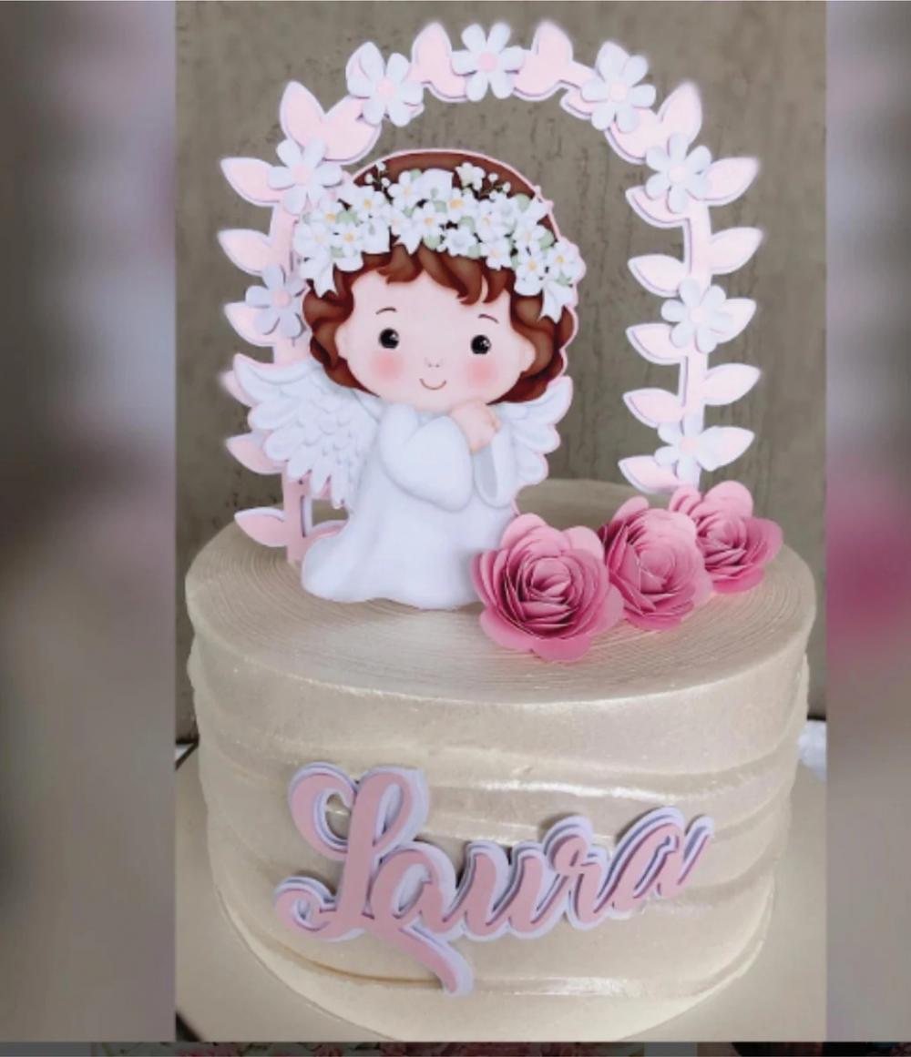 Arquivo de Corte Topo de Bolo Anjinho Menina
