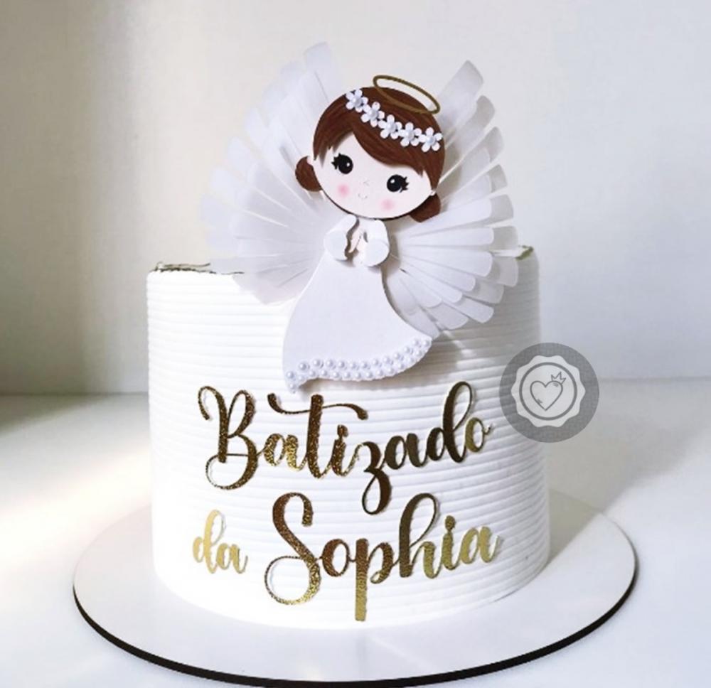 Arquivo Topo de Bolo Menina Anjo Branco