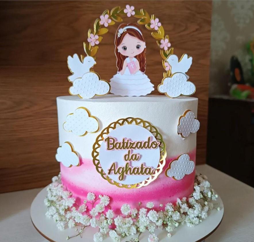 Arquivo Topo de Bolo Menina Anjo Rosa