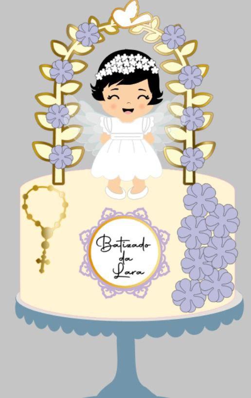 Arquivo de corte Topo de Bolo Menina Anjo