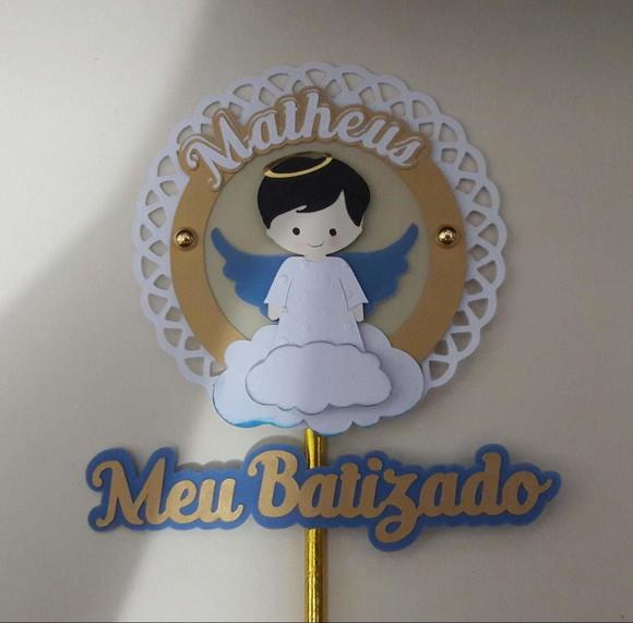 Arquivo Topo de Bolo Batizado menino