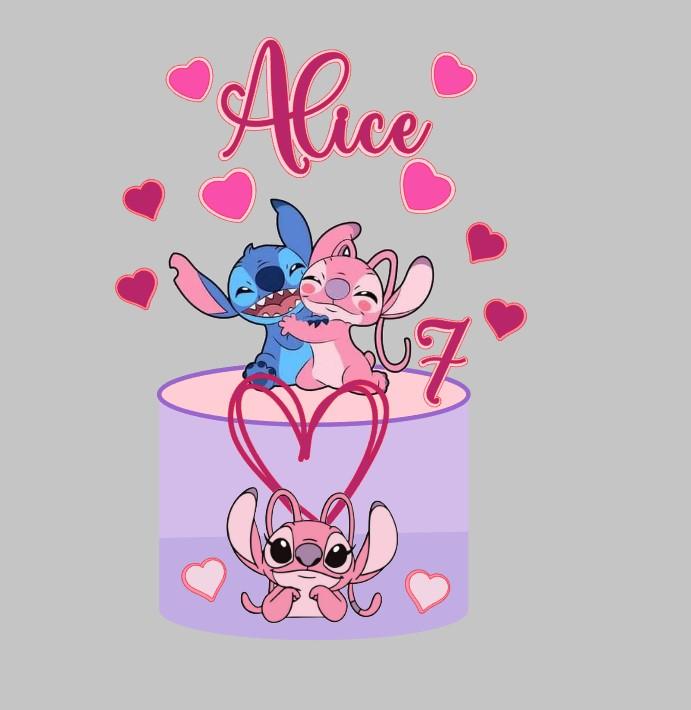 Arquivo de corte Topo de Bolo Stitch e Angel