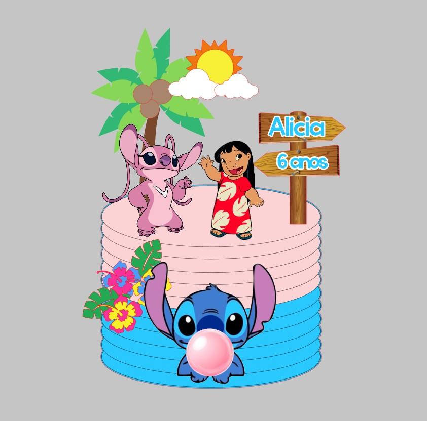 Arquivo de corte Topo de Bolo Lilo Stitch e Angel