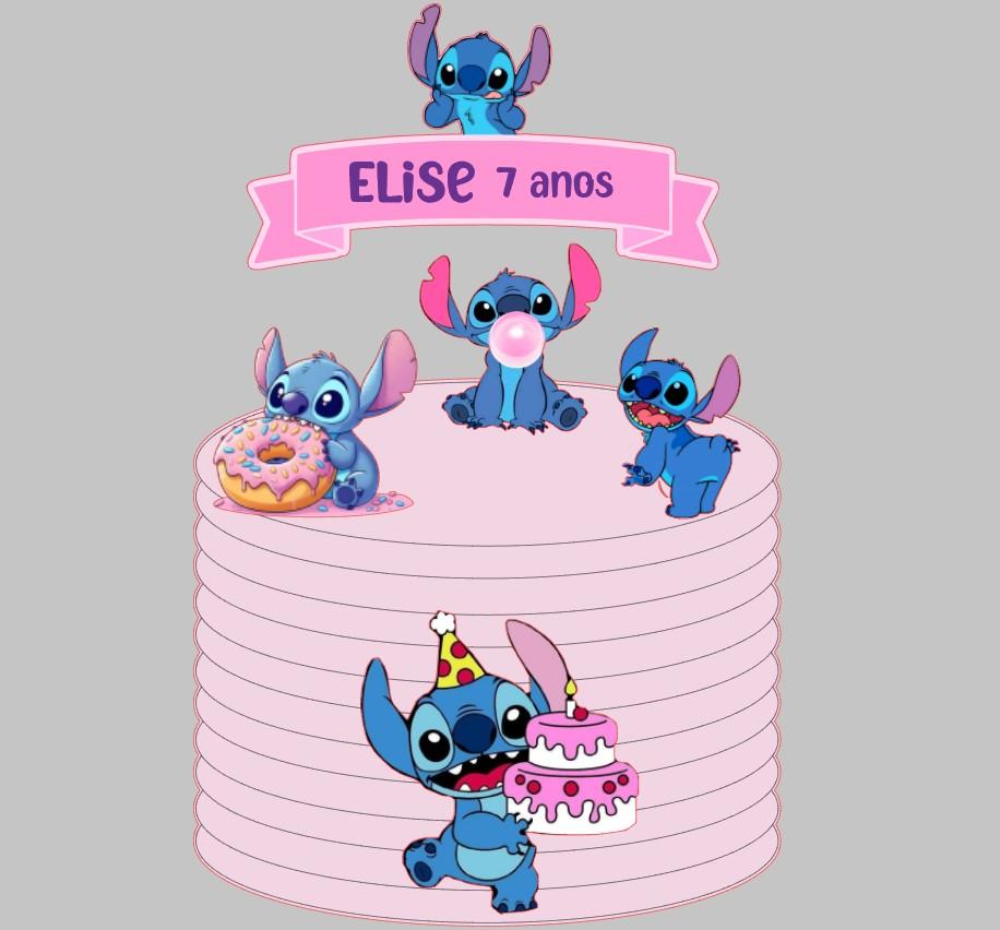 Arquivo de corte Topo de Bolo Stitch Aniversário