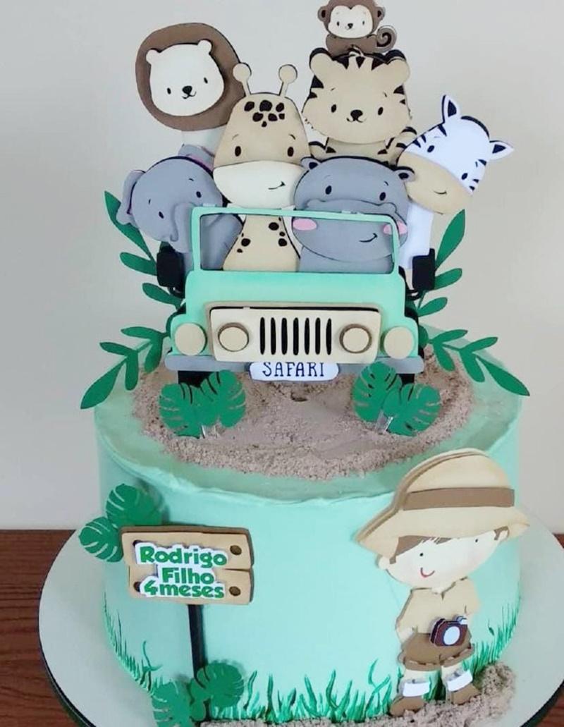 Arquivo de corte Topo de Bolo safari em camadas