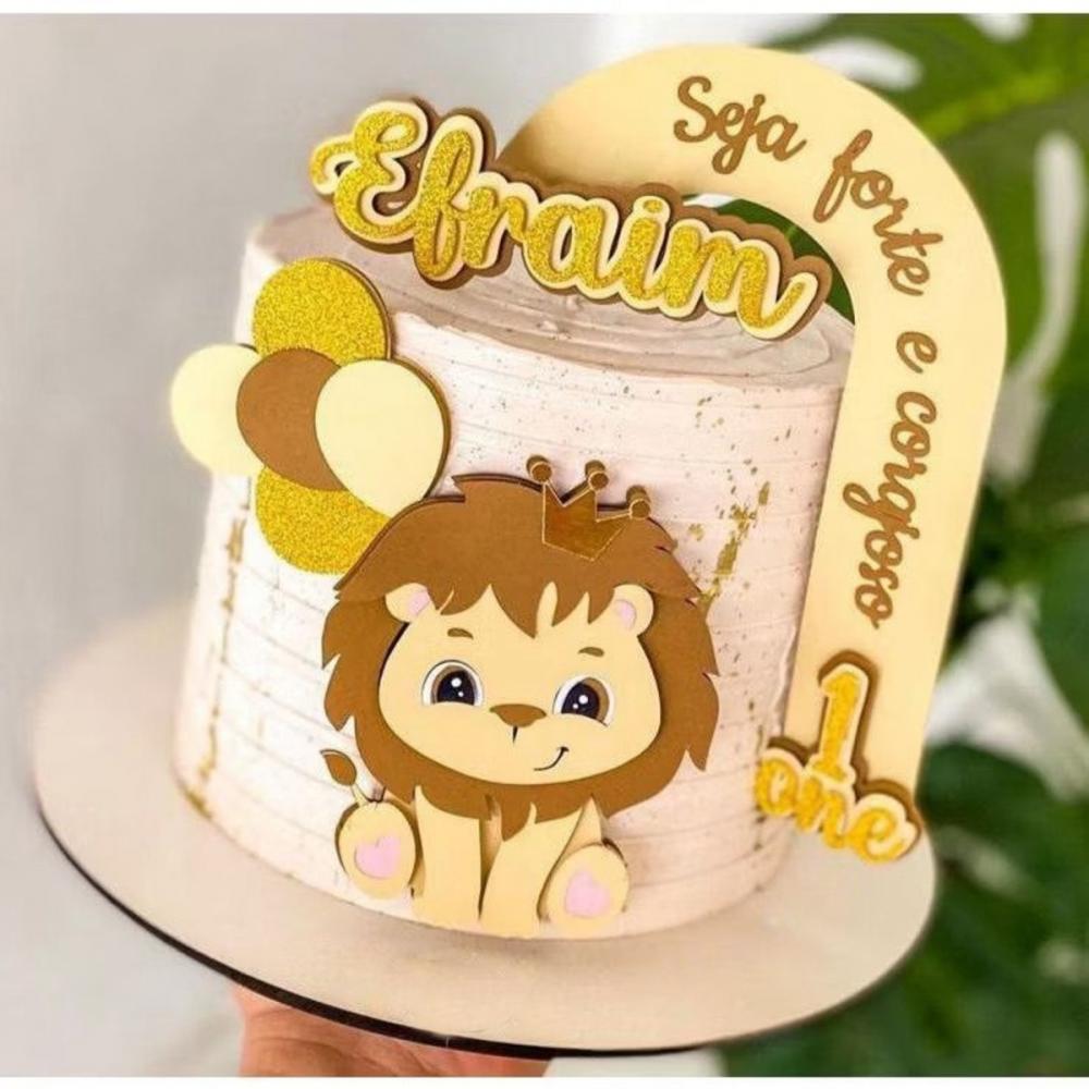 Arquivo Corte Topo Leãozinho Seja Forte e Corajoso