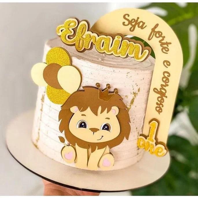 Arquivo Corte Topo Leãozinho Seja Forte e Corajoso