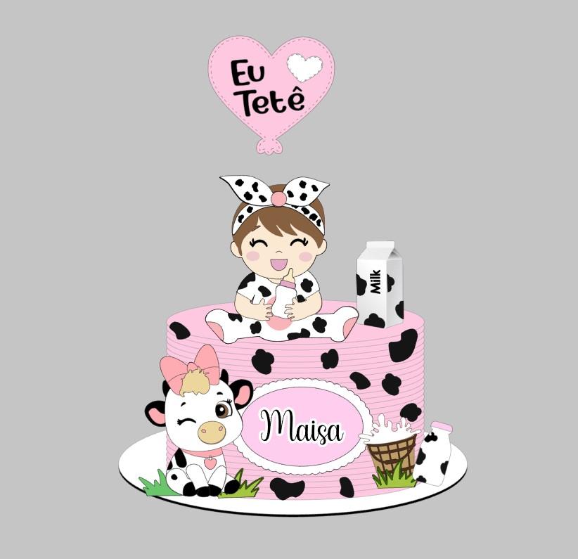 Arquivo de Corte topo vaquinha menina em camadas