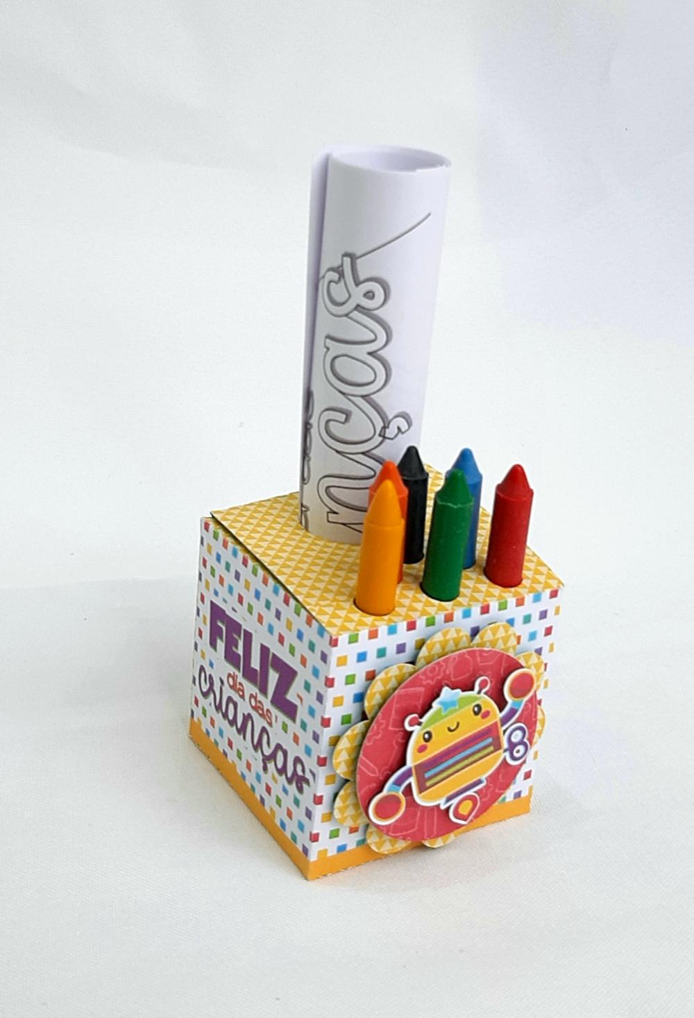 Arquivo De corte caixa cubo pintura dia das crianças