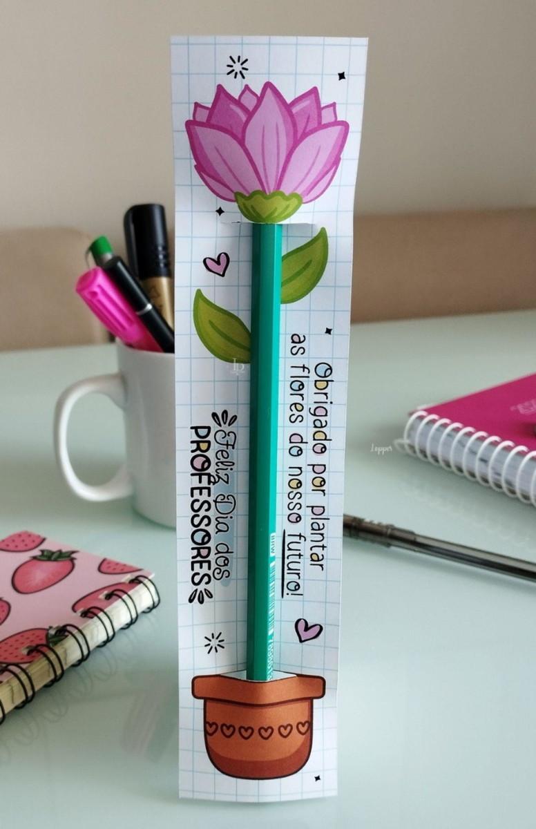 Arquivos de Corte cart Lapis flor Dia dos Professores