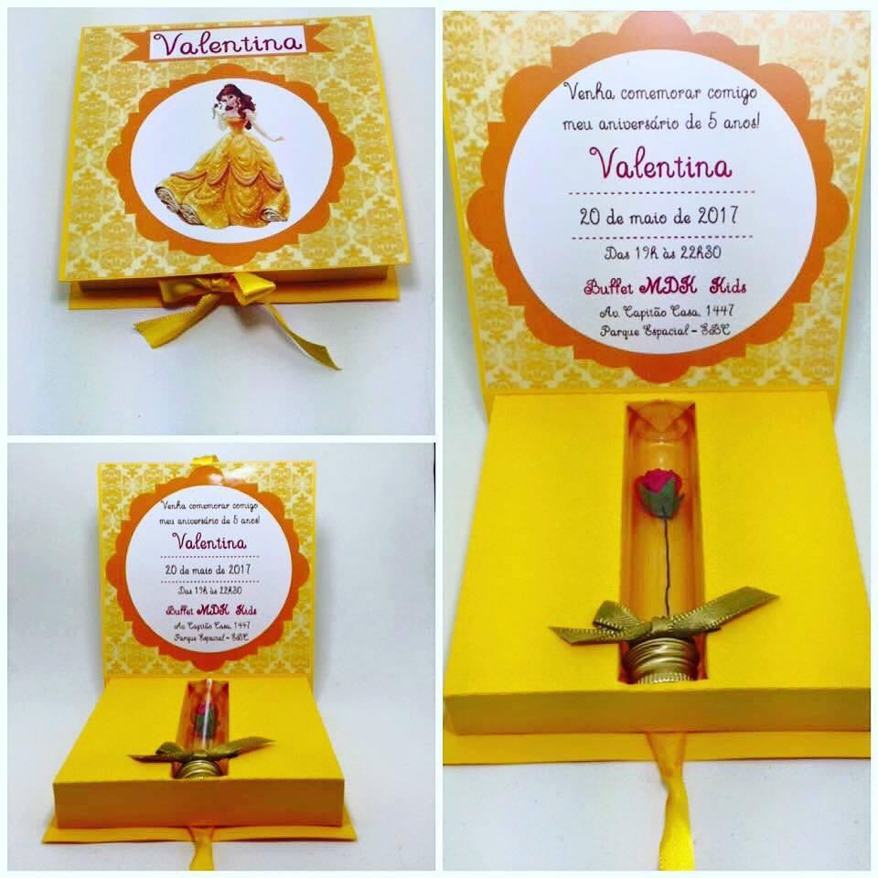 Arquivo de Corte caixa convite bela e fera