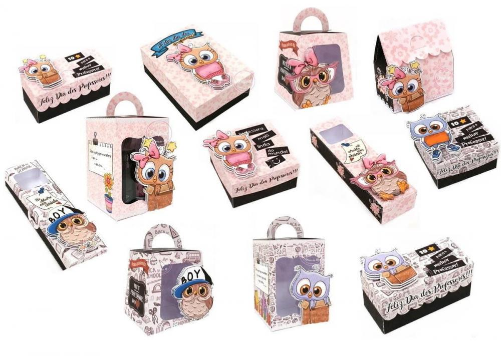 Arquivo de Corte kit professores coruja rosa