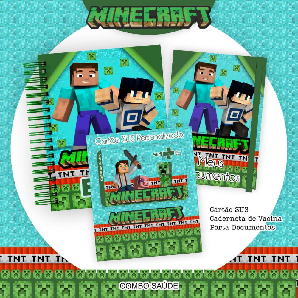 Arquivo Digital kit combo caderneta minecraft