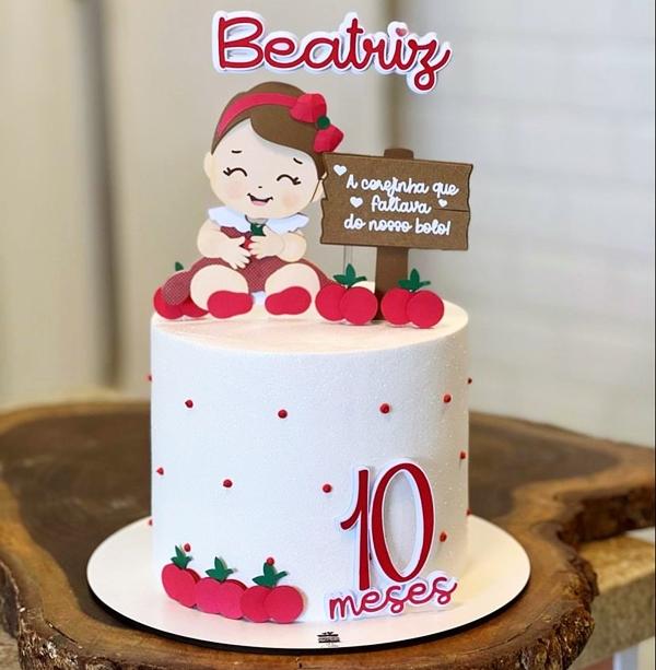 topo de bolo cerejinha menina em camadas