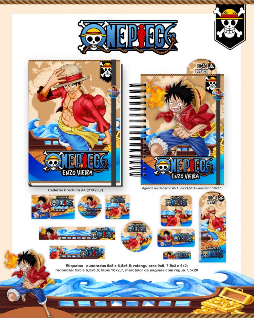 Arquivo digital Combo Etiqueta Escolar one piece