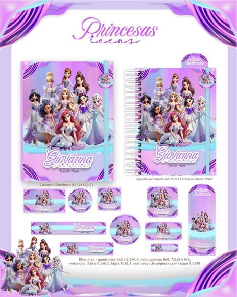 Arquivo de Corte Combo Etiqueta Princesas Teen