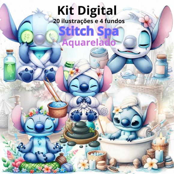 Kit Digital Lilo e Stitch Spa Aquarela
