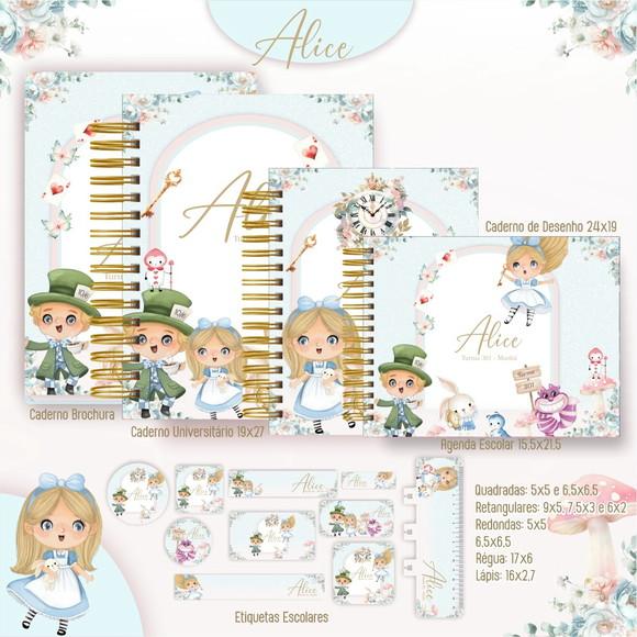 Arquivo Digital Combo Etiquetas Alice no Pais das Maravilhas
