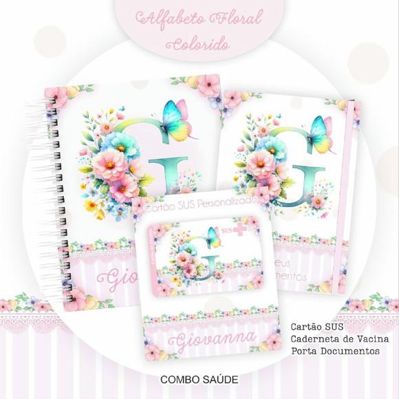 Arquivo Digital Combo Caderneta Inicial Floral