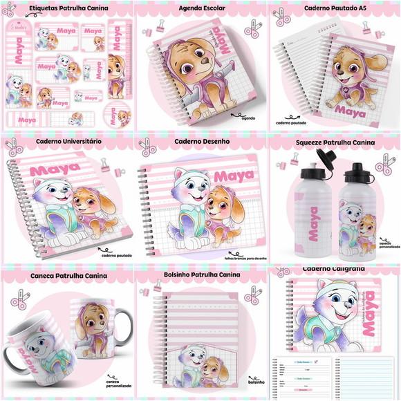 Arquivo Digital Combo Encadernação Patrulha Canina Rosa
