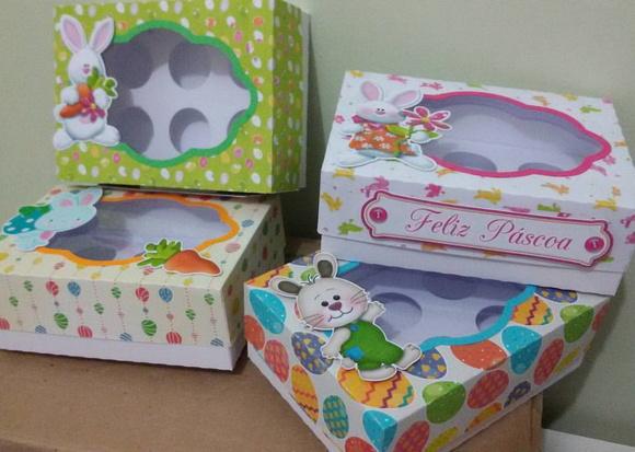 Arquivos de Corte Caixa Páscoa para 6 Doces
