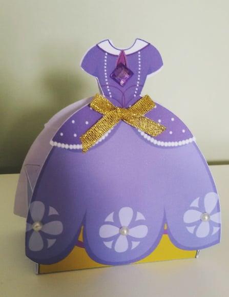 Arquivos de Corte Caixa Vestido Princesa Sofia