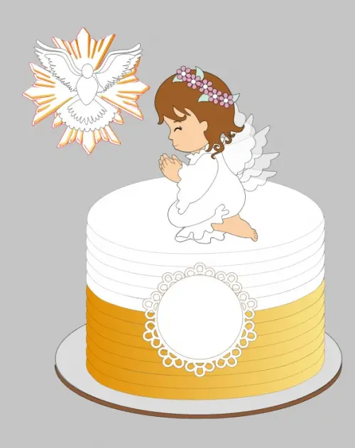 Arquivo Topo de Bolo Menina Anjo de Joelhos